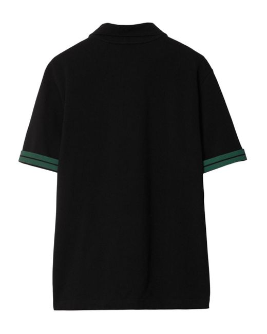 Burberry Poloshirt mit gestreiften Bündchen in Black für Herren