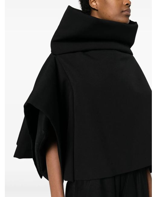 Comme des Garçons Black Draped Wool Cape
