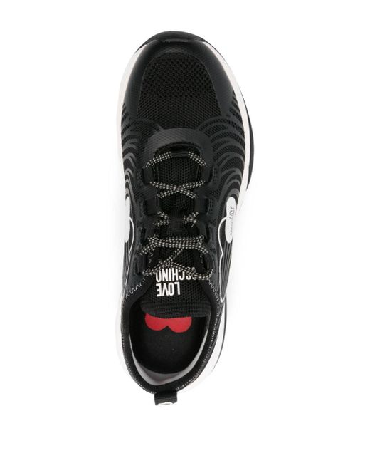 Love Moschino Black Logo-print Mesh Sneakers