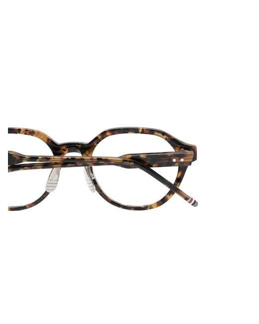 Thom Browne Brown Round-Frame Glasses