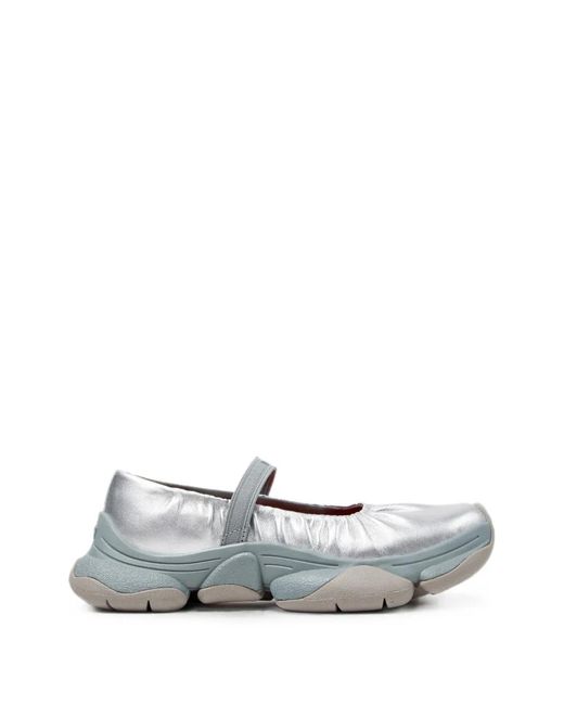 Camper White Karst Leather Ballet Flats