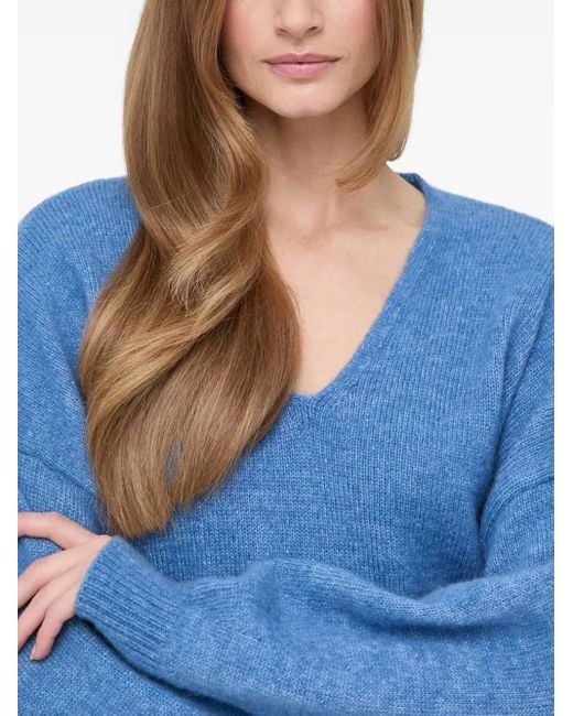 Maglione A Maniche Lunghe Con Scollo A V di Boss in Blue