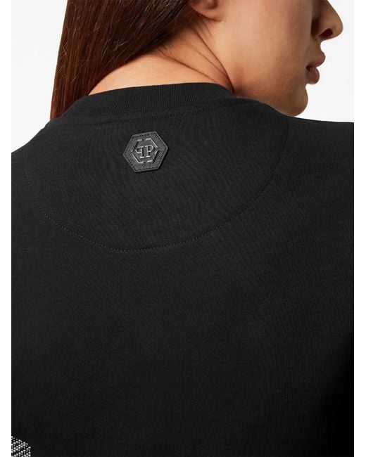 Philipp Plein Black Skull&Bones Cotton Sweatshirt