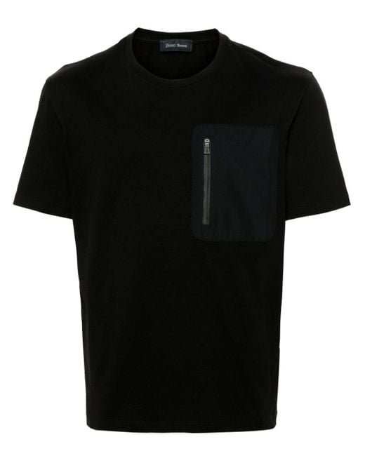 T-shirt con zip di Herno in Black da Uomo