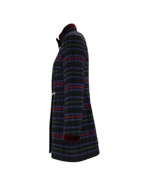 Fay Blue Virginia Checked Coat
