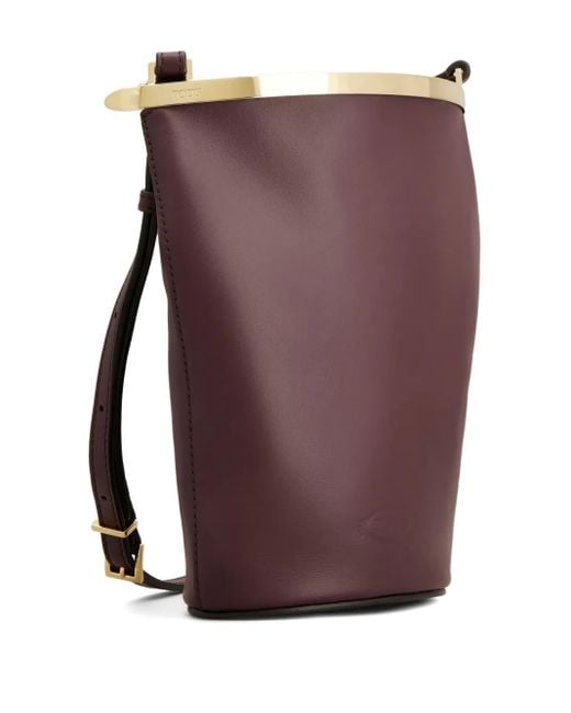 Tod's Purple Leather Bucket Bag