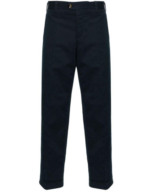 PT Torino Blue Tapered Chino Trousers for men