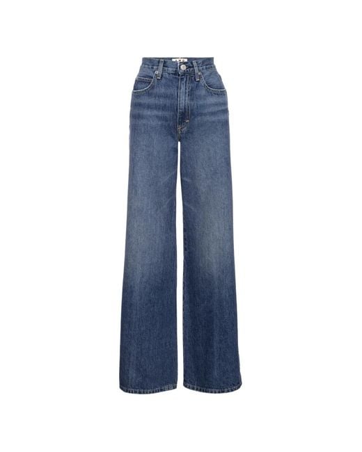 AMO Blue Frida Wide-Leg Denim Jeans