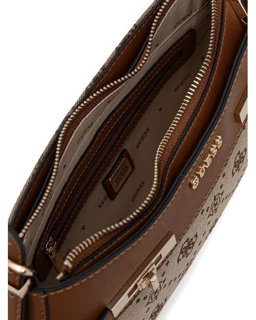 Guess Metallic Monogram Turn-lock Shoulder Bag