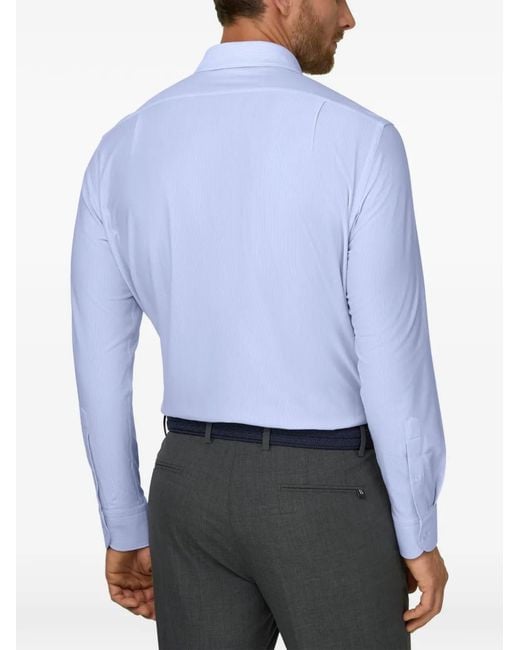 Boggi Blue Polo Shirt Striped Japanese Jersey Regular Fit for men
