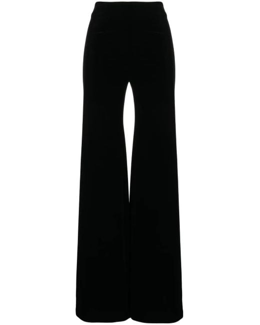 Galvan ベルベット ワイドパンツ Black