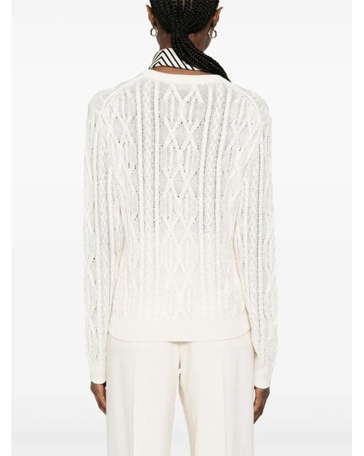 Theory White Cable-Knit Jumper
