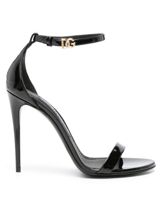 Dolce & Gabbana Black 105mm Leather Sandals