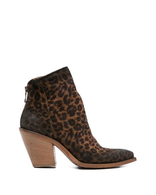 METISSE Brown Animal Print Boots