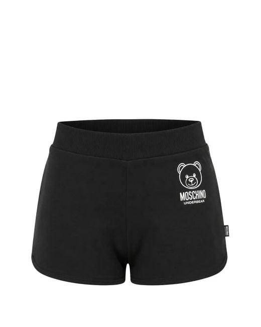 Moschino Black Teddy Bear Logo-Print Shorts