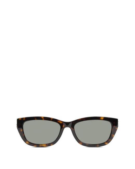 Saint Laurent Gray Logo Cat-Eye Sunglasses