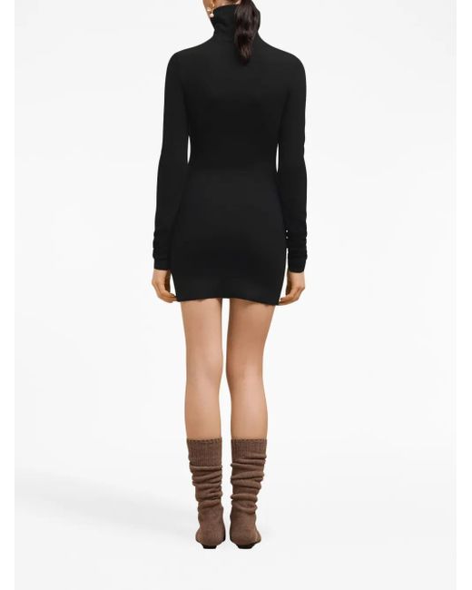 AMI Black High-Neck Knitted Minidress