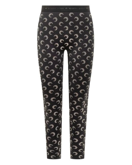 スパッツ・レギンス MARINE SERRE MOON STRASS LEGGINGS Marine Serre Moon Strass Leggings in Black | Lyst