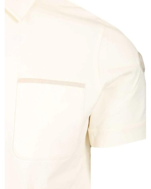 Moncler White Polo À Patch Logo for men
