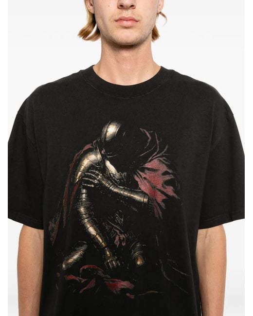 Melt Black Graphic-Print T-Shirt for men