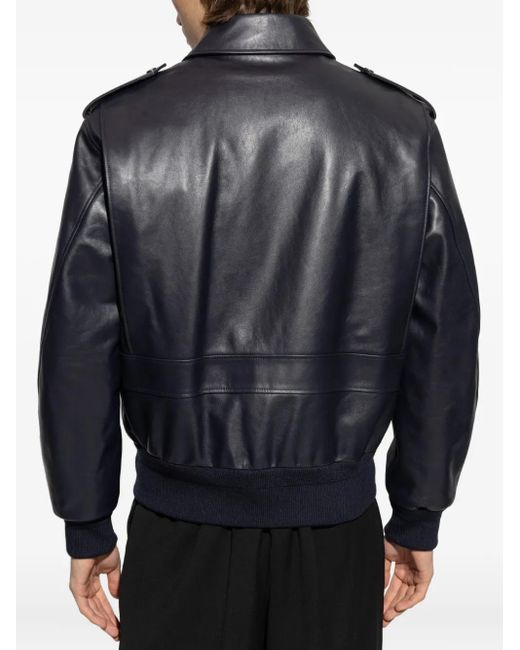 Givenchy Gray Leather Jacket for men