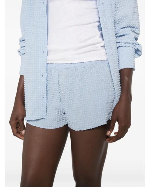 Hunza G Blue Elasticated-Waistband Shorts