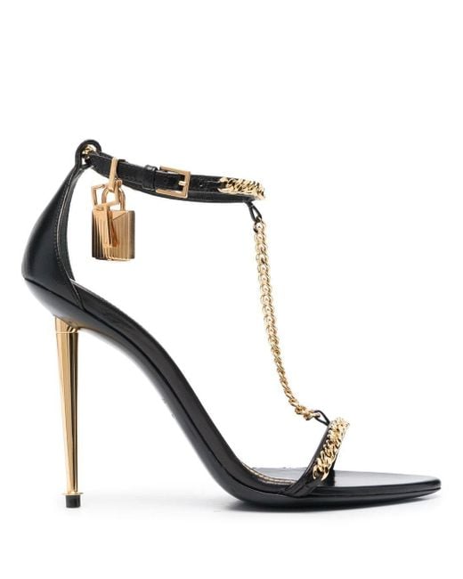 Tom Ford 105mm Chain-trim Open-toe Sandals in White | Lyst
