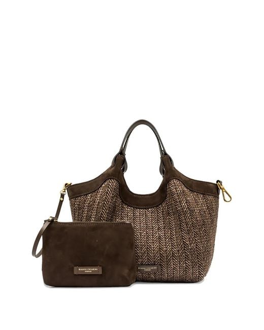 Gianni Chiarini Brown Dua Woven Shoulder Bag