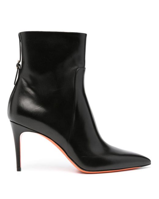 90mm leather ankle boots di Santoni in Black