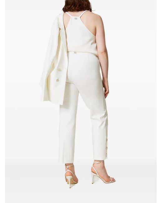 Twinset Oval Tボタン パンツ White