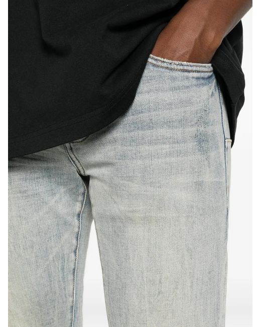 Purple Brand Gray Faded Slim-Fit Jeans for men