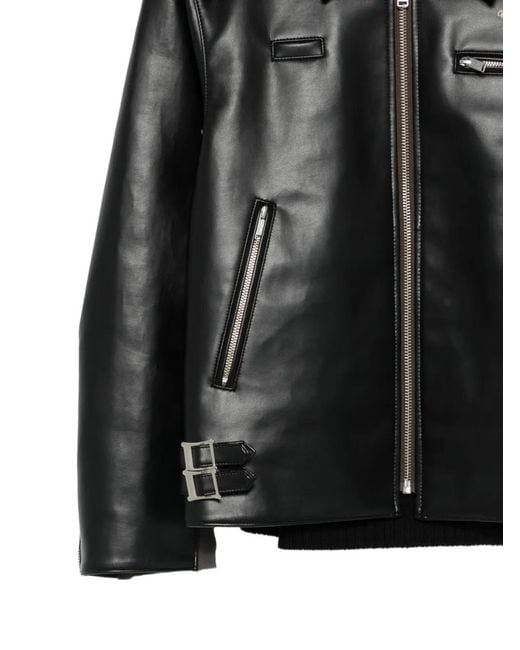 Undercover Black Zip Biker Jacket for men