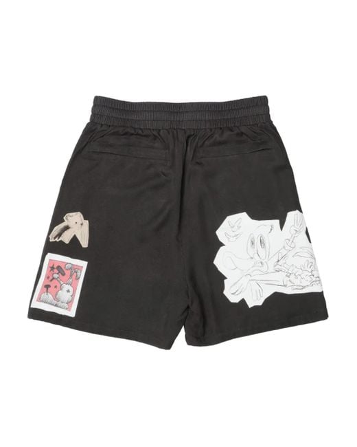 Bermudas con estampado gráfico DOMREBEL de hombre de color Black