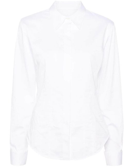 Helmut Lang White Long-sleeve Poplin Shirt