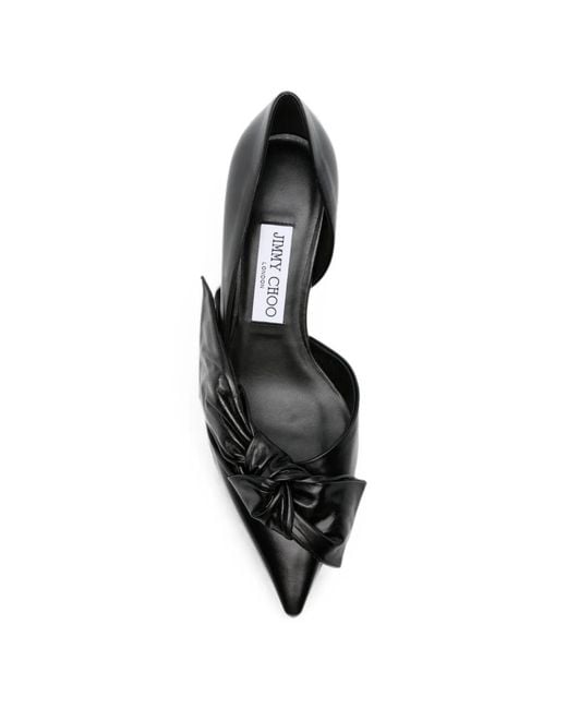 Jimmy Choo Black Issy Bow-Detail Pointed-Toe Heeled Pumps