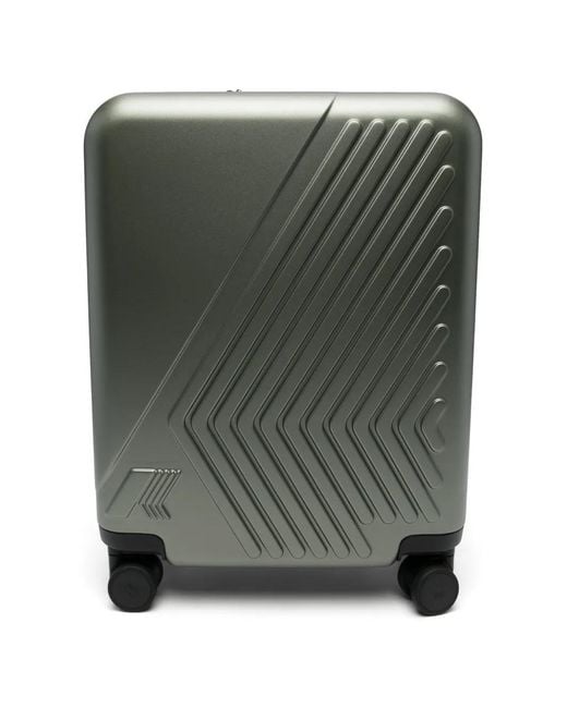 K-Way Green Eudoxie Embossed Logo Suitcase