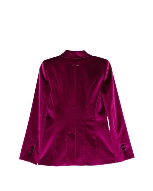 Barbara Bui Purple Velvet Single-Breasted Jacket