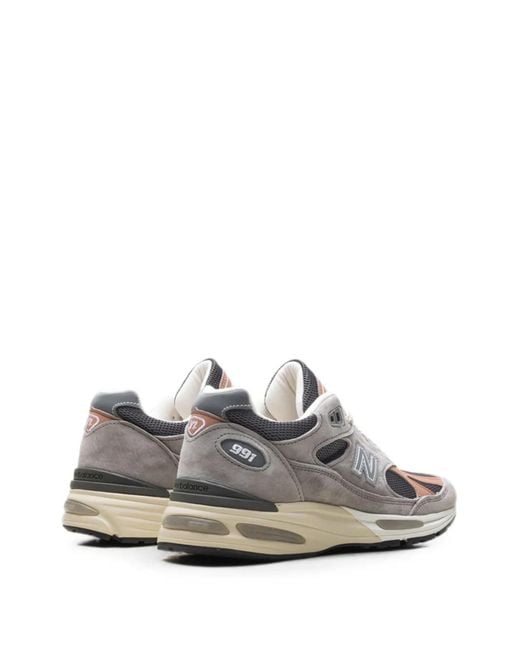 New Balance White 991V2 Lace-Up Sneakers