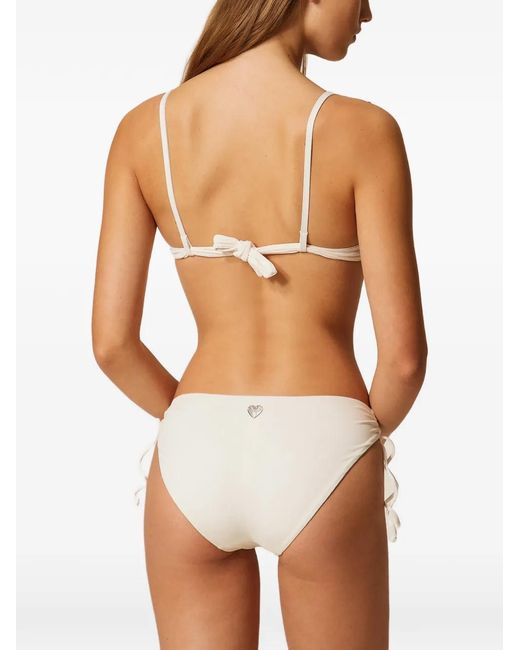 Twinset White Bikini Briefs With Drawstring