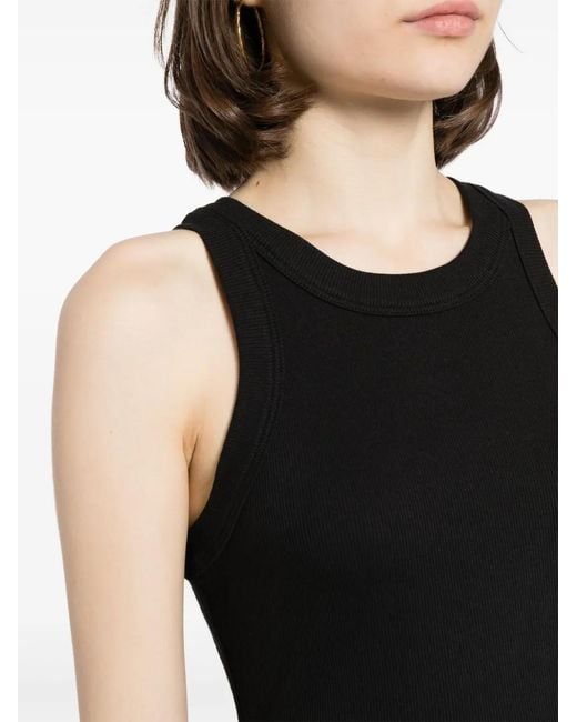 Reformation Black Tasha Ribbed Tank Top