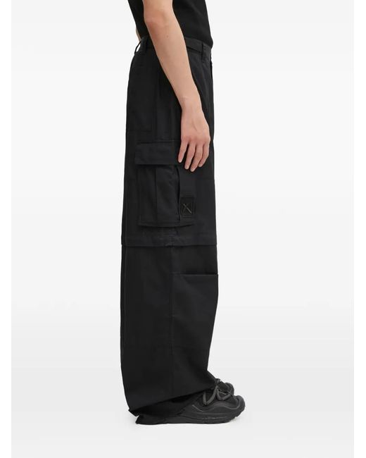 032c Black Multiple-Pockets Cargo Pants for men