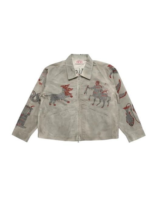 Samuel Zelig Gray Medieval Zip Jacket for men