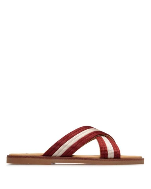 Bally Red Glide Crossover-strap Sandals for men