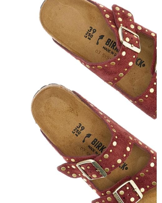 Birkenstock Brown Studded Double-Buckle Sandals