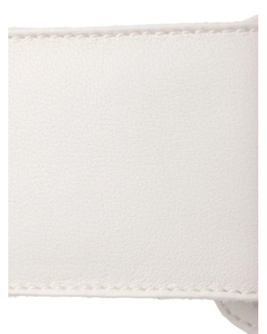Prada White Logo Leather Sandals