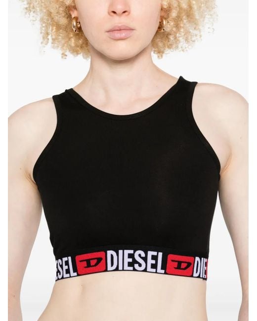 DIESEL Sandra-D-Core Cropped Top in het Black
