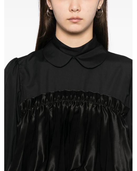 Noir Kei Ninomiya Black Pleated Blouses