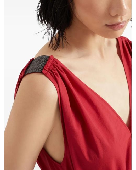 Maxi Dresses Brunello Cucinelli en coloris Red