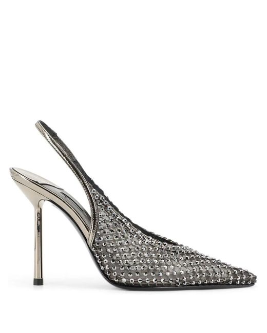 Le Silla White 100Mm Gilda Crystal-Embellished Slingback Pumps