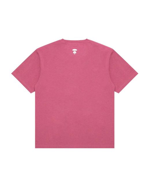 Aape By A Bathing Ape Pink Logo-Print Cotton T-Shirt for men